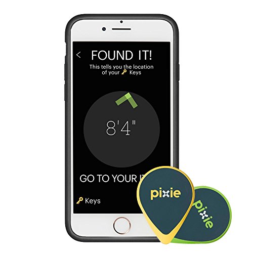 Pixie (2-pack) – Find your lost items faster by SEEING where they are. Lost item tracker/finder for Keys, Luggage, Wallet (iPhone 6/6S case included)