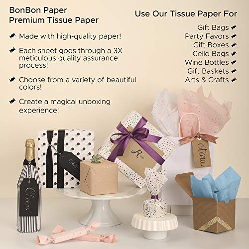 BonBon Paper Unicorn Rainbow Tissue Paper | 36 Sheets of Premium Unicorn Rainbow Tissue Paper for Gift Wrapping and Gift Bags | Beautiful White Bundle with Rainbow Glitter Accent | Size 20”x30”