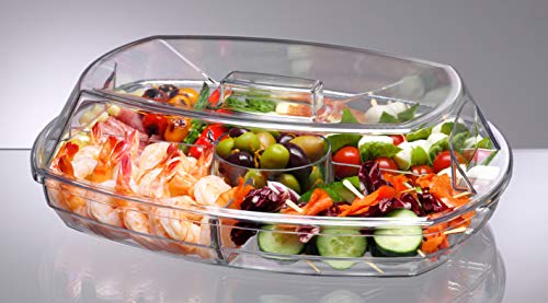 Prodyne SB-5 Flip-Lid Appetizers On Ice, 15", Clear