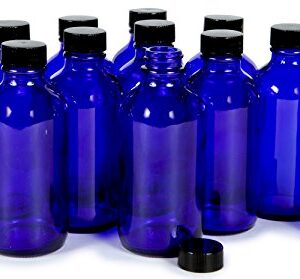 Vivaplex, 12, Cobalt Blue, 4 oz Glass Bottles, with Lids