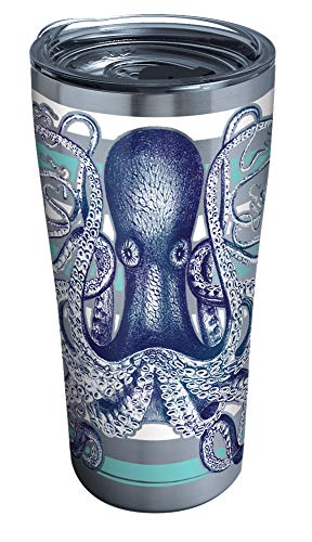 Tervis Octopus Triple Walled Insulated Tumbler Travel Cup Keeps Drinks Cold & Hot, 20oz, Stainless Steel