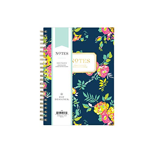 Blue Sky Day Designer for Notebook Journal, 160 Ruled Pages, Twin-Wire Binding, Hardcover, 5.75' x 8.5', Peyton Navy