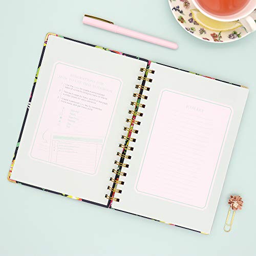 Blue Sky Day Designer for Notebook Journal, 160 Ruled Pages, Twin-Wire Binding, Hardcover, 5.75' x 8.5', Peyton Navy