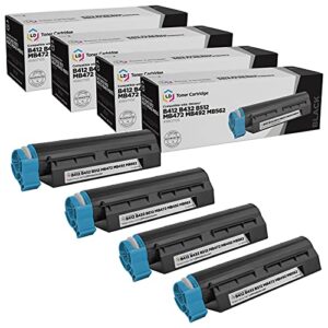 ld products compatible toner cartridge replacement for okidata 45807105 (black, 4-pack) compatible with okidata mb472w, mb492, mb562w, b412dn, b432dn & b512dn