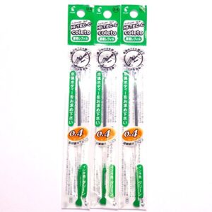 pilot hi-tec-c coleto gel ink pen refill 0.4mm, green, × 3 packs/total 3 pcs (japan import) [komainu-dou original package]