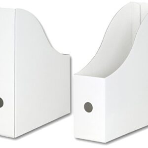 Simple Houseware White Magazine File Holder Organizer Box (Pack of 6)