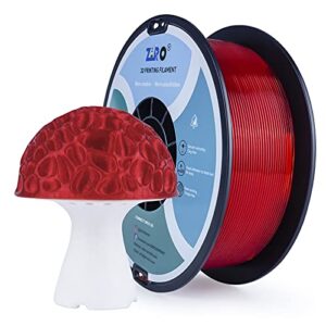ziro pla translucent filament 1.75mm,3d printer filament pla pro translucent series 1.75 1kg(2.2lbs), dimensional accuracy +/- 0.03mm,translucent red