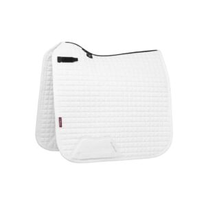 lemieux dressage cotton square saddle pad - english saddle pads for horses - equestrian riding equipment and accessories (white - small/medium)