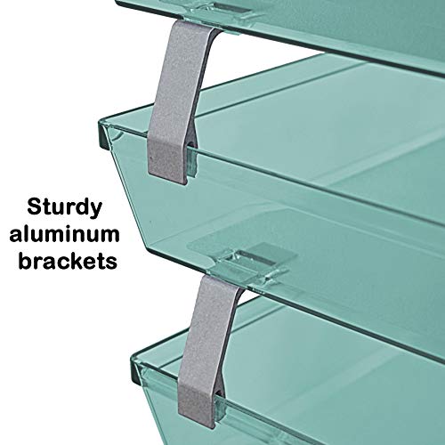 Acrimet Facility 4 Tier Letter Tray Side Load Plastic Desktop File Organizer (Clear Green Color)