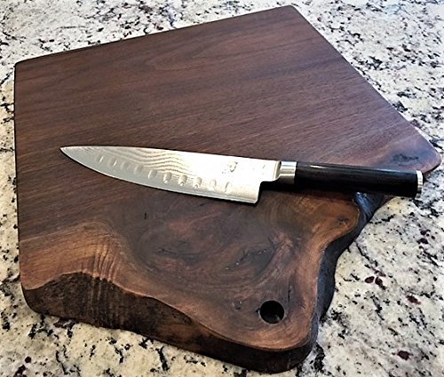 Black Walnut Large, Gorgeous, Full-of-Character, Forest-to-Table Solid Double Live Edge Wood Charcuterie/Appetizer/Dessert/Grazing/Serving Board. 100% USA Handcrafted. 27 x 14.5 x 1.25".