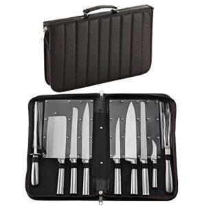 hqy professional knives, premium stainless steel 9 piece chefs knife set in case
