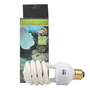 lucky herp 5.0 uvb fluorescent tropical terrarium lamp,compact bulb,e26,13 watts,26 watt (13 watt)