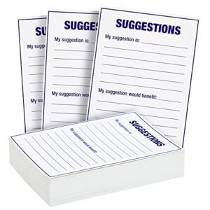 best paper greetings 100-sheet bulk suggestion box cards, 4 x 6 blank refill forms for customer feedback, comment, benefits, improvement for small businesses supplies, restaurants, church, school