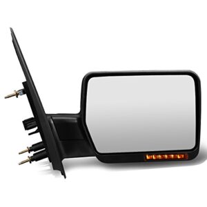 passenger right side rear view mirror - manuel adjust & folding - with led turn signal - non-heated glass - compatible with ford f150 2004-2014
