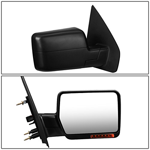 Passenger Right Side Rear View Mirror - Manuel Adjust & Folding - with LED Turn Signal - Non-Heated Glass - Compatible with Ford F150 2004-2014