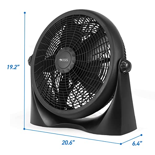 Commercial Cool 16 Inch High Velocity Floor Fan, Black, CFF16B