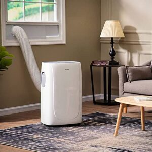 Emerson Quiet Kool 300-Sq 8000 Ashrae / 5000 BTU DOE Portable Air Conditioner with Dehumidifier and Remote Control, AC for Apartment, Bedroom, Medium Rooms up to 300 Sq. Ft. in White