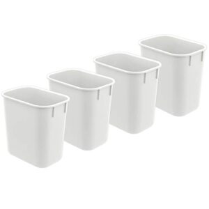 acrimet wastebasket bin 13qt (plastic) (white color) (set of 4)