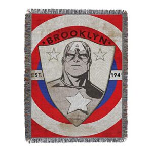 marvel's captain america, "established" woven tapestry throw blanket, 48" x 60", multi color