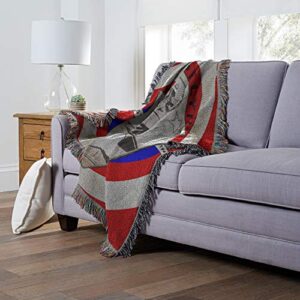 Marvel's Captain America, "Established" Woven Tapestry Throw Blanket, 48" x 60", Multi Color