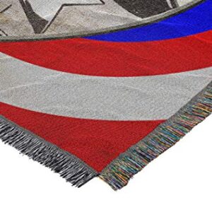 Marvel's Captain America, "Established" Woven Tapestry Throw Blanket, 48" x 60", Multi Color