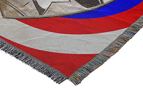 Marvel's Captain America, "Established" Woven Tapestry Throw Blanket, 48" x 60", Multi Color