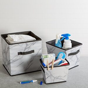 DII Laundry Storage Collection, Foldable Organizing Bin, White, Trapezoid Assorted Set