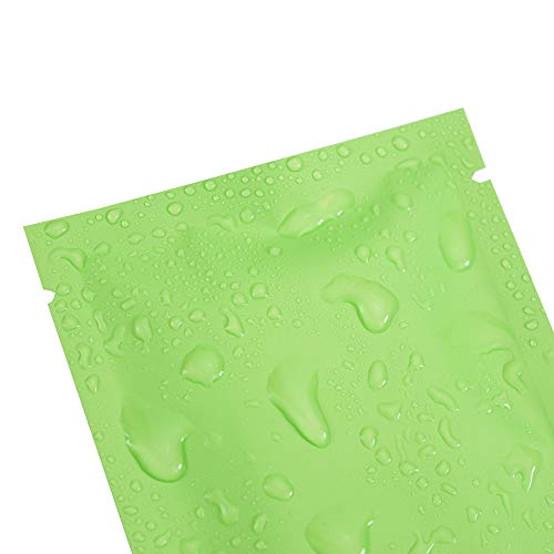 100/200PCS Green Metallic Foil Open Top Bags (200, 5x8cm (1.9x3.1"))