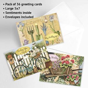 Susan Winget Birthday Greeting Cards Value Pack - Set of 20 (10 designs), Large 5" x 7", Happy Birthday Cards with Sentiments Inside, Envelopes Included