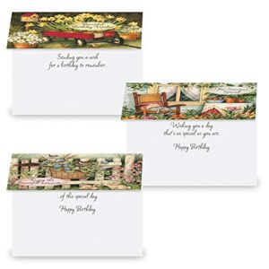 Susan Winget Birthday Greeting Cards Value Pack - Set of 20 (10 designs), Large 5" x 7", Happy Birthday Cards with Sentiments Inside, Envelopes Included