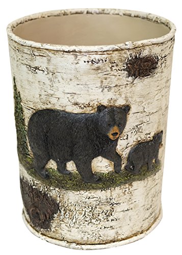 LL Home Bear ON Birch Waste Basket Home Decor