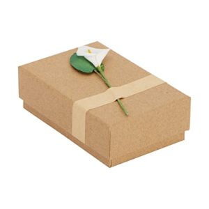 Lily Flower Kraft Paper Boxes with Lids for Jewelry, Party Favors (3.5 x 2 In, 12 Pack)