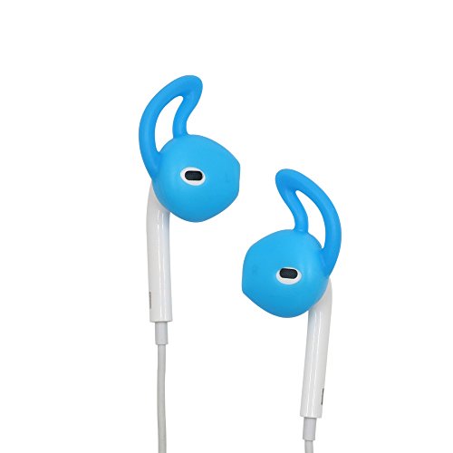 ALXCD Ear Gel for iPhone Earpods, Ear Buds Tips, 4 Pair Anti-Slip Soft Silicone Replacement Earbud Tips for Earphone of iPhone7 SE 6s iPhone 6s Plus 5s [Sport](Black/Clear/Blue/Orange)