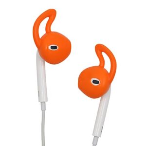 ALXCD Ear Gel for iPhone Earpods, Ear Buds Tips, 4 Pair Anti-Slip Soft Silicone Replacement Earbud Tips for Earphone of iPhone7 SE 6s iPhone 6s Plus 5s [Sport](Black/Clear/Blue/Orange)