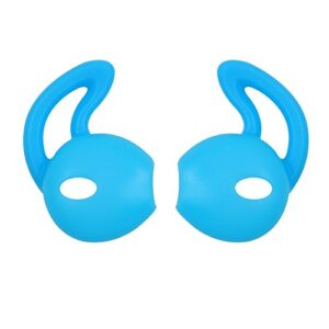 ALXCD Ear Gel for iPhone Earpods, Ear Buds Tips, 4 Pair Anti-Slip Soft Silicone Replacement Earbud Tips for Earphone of iPhone7 SE 6s iPhone 6s Plus 5s [Sport](Black/Clear/Blue/Orange)