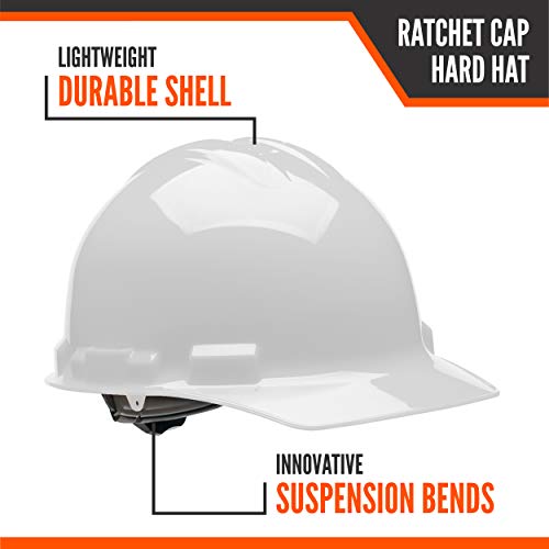 Malta Dynamics 4 pt. Ratchet Cap Style Hard Hat (1 Pack, White)