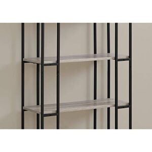 Monarch Specialties I Bookcase-60 H Black Metal, Dark Taupe