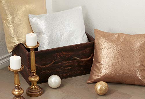 SARO LIFESTYLE 1793.GL20S Shimmering Metallic Design Down Filled Throw Pillow, 20", Gold