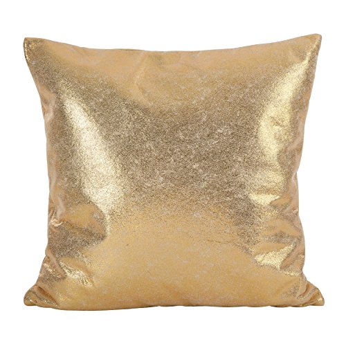 SARO LIFESTYLE 1793.GL20S Shimmering Metallic Design Down Filled Throw Pillow, 20", Gold