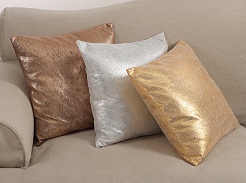 SARO LIFESTYLE 1793.GL20S Shimmering Metallic Design Down Filled Throw Pillow, 20", Gold