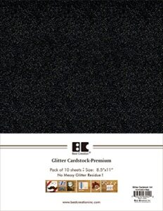 best creation glitter cardstock 8.5 inch by 11 inch-10 sheets (black)