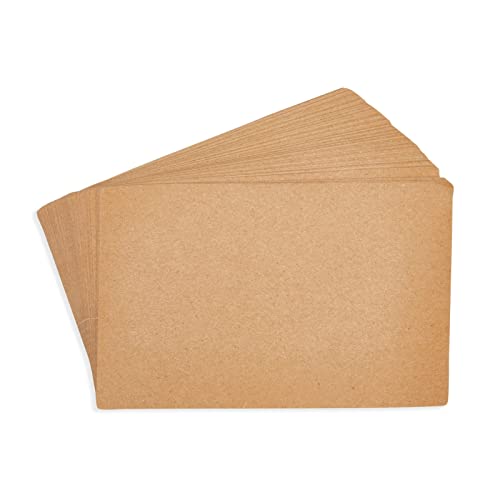 Juvale Blank 3x5 Kraft Paper Index Cards, Note Cards for Home, Office, Recipes, School Learning, Studying, Crafts, DIY, Standard Size Heavy Weighted Card Stock (100 Pack), Brown