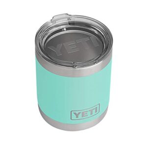 yeti rambler 10 oz lowball, vacuum insulated, stainless steel with standard lid, seafoam