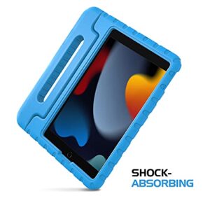 MoKo Case Fit New iPad 9th Generation 10.2" 2021/iPad 8th/7th Gen 10.2"/iPad Air (3rd Gen) 10.5" 2019/iPad Pro 10.5 2017, Kids Friendly EVA Shock Proof Handle Protective Stand Cover Case, Blue