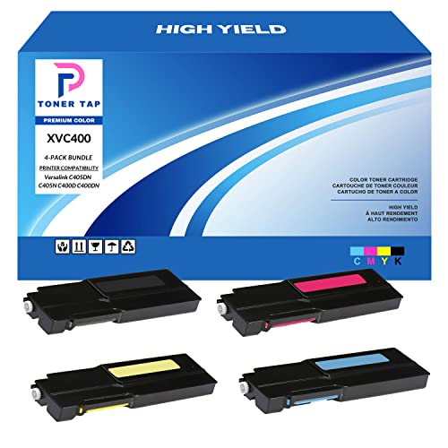 Toner Tap High Yield for Versalink C400DN C405DN C400 C400V C400N C405 C405N (4 Pack Bundle) 106R03512 106R03514 106R03515 106R03513 (Remanufactured Cartridge Replacements)