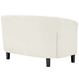 Modway Prospect Velvet Upholstered Contemporary Modern Loveseat In Ivory