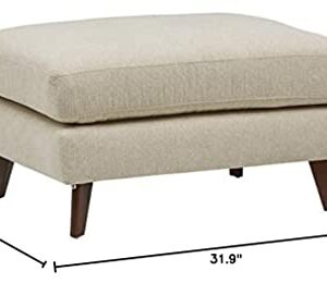 Amazon Brand – Rivet Sloane Mid-Century Modern Ottoman, 32"W, Shell