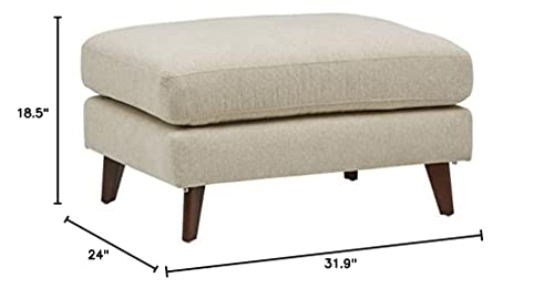 Amazon Brand – Rivet Sloane Mid-Century Modern Ottoman, 32"W, Shell