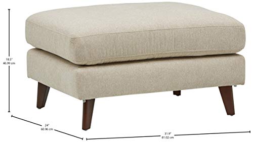 Amazon Brand – Rivet Sloane Mid-Century Modern Ottoman, 32"W, Shell