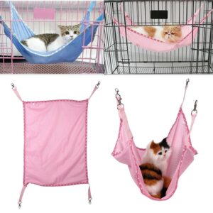 Yosoo Cat Cage Hammock, Comfortable Pet Hanging Bed Breathable Mesh, for Cute Small Pet Cat Dog Animals Sleep Pad (S, Blue)